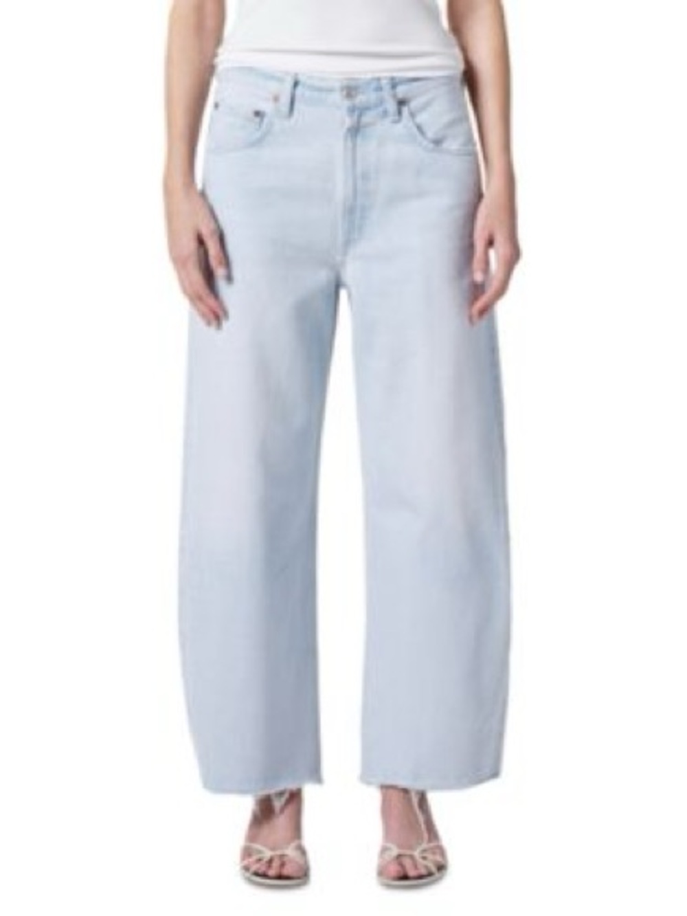 Agolde Light Wash High-Rise Wide Leg Jeans